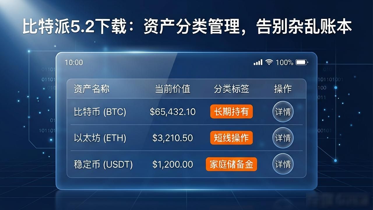 比特派5.2下载：资产分类管理，告别杂乱账本