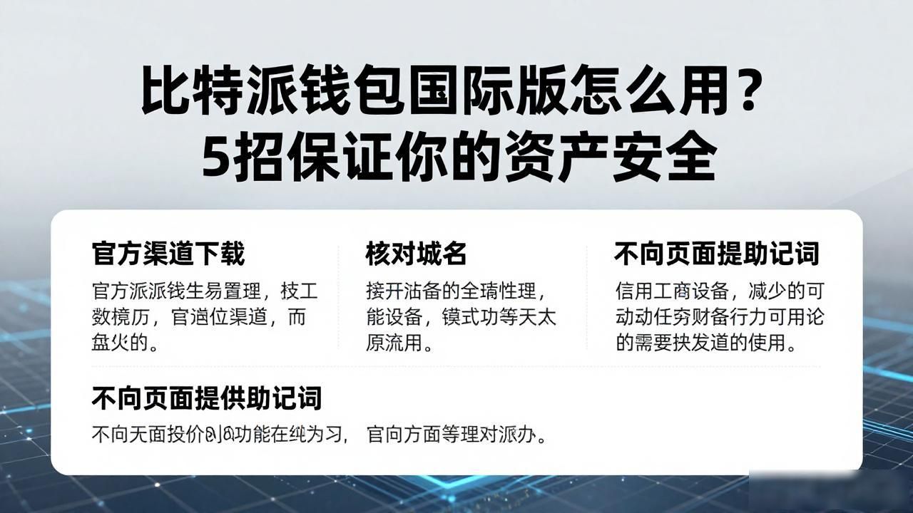 比特派钱包国际版怎么用？5招保证你的资产安全