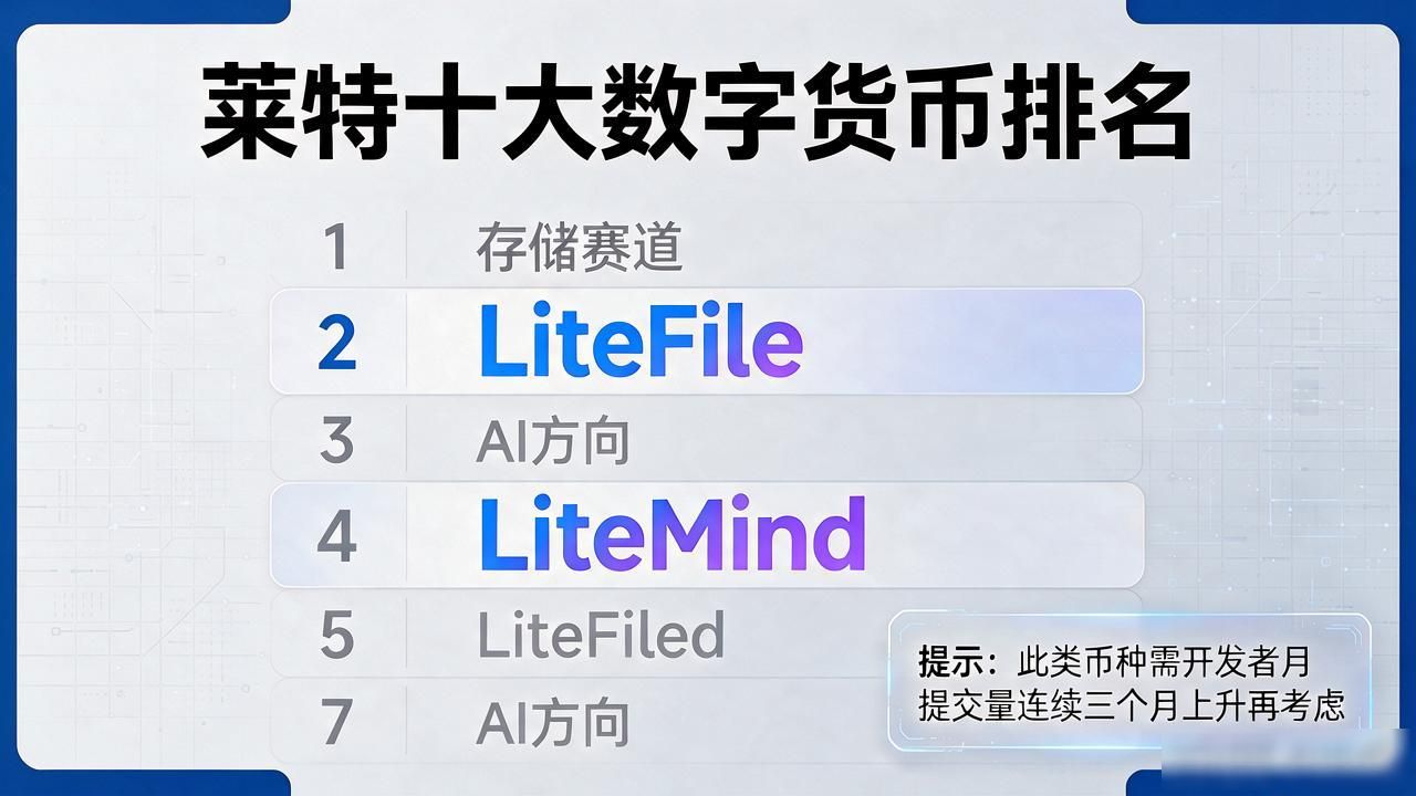 莱特十大数字货币2026年最新排名，普通人该重点关注哪几个