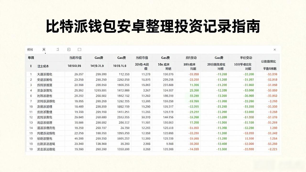 比特派钱包安卓整理投资记录指南