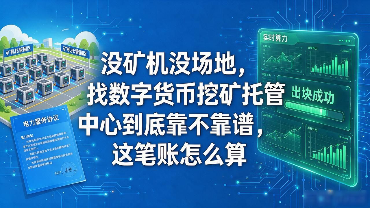 没矿机没场地，找数字货币挖矿托管中心到底靠不靠谱，这笔账怎么算