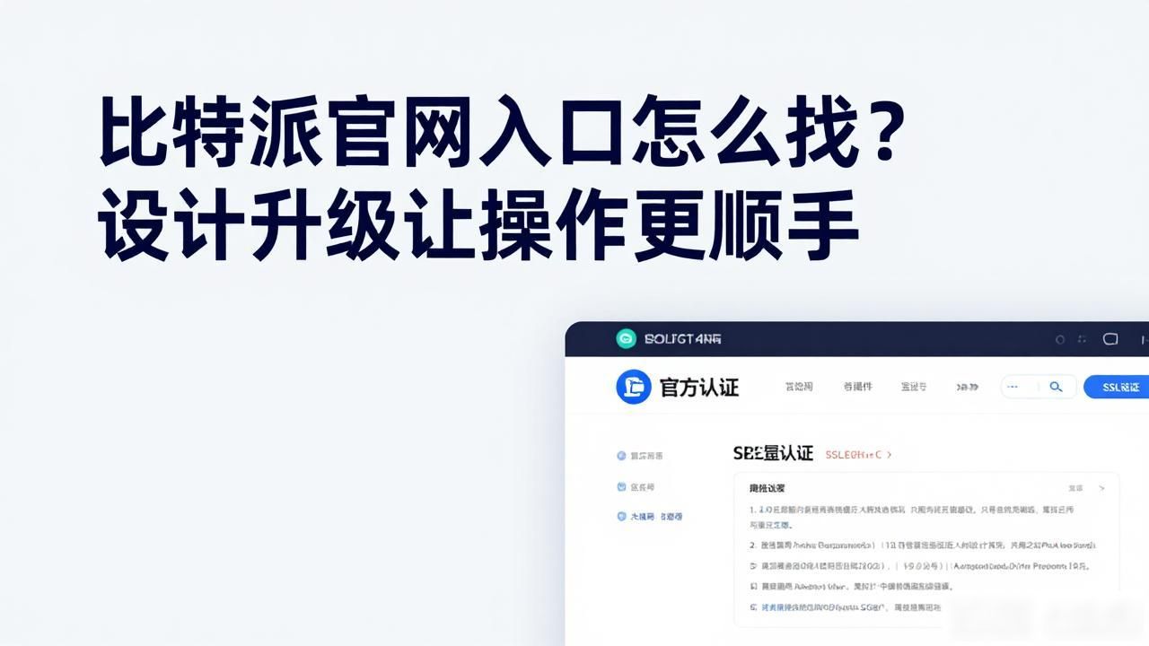 比特派官网入口怎么找？设计升级让操作更顺手