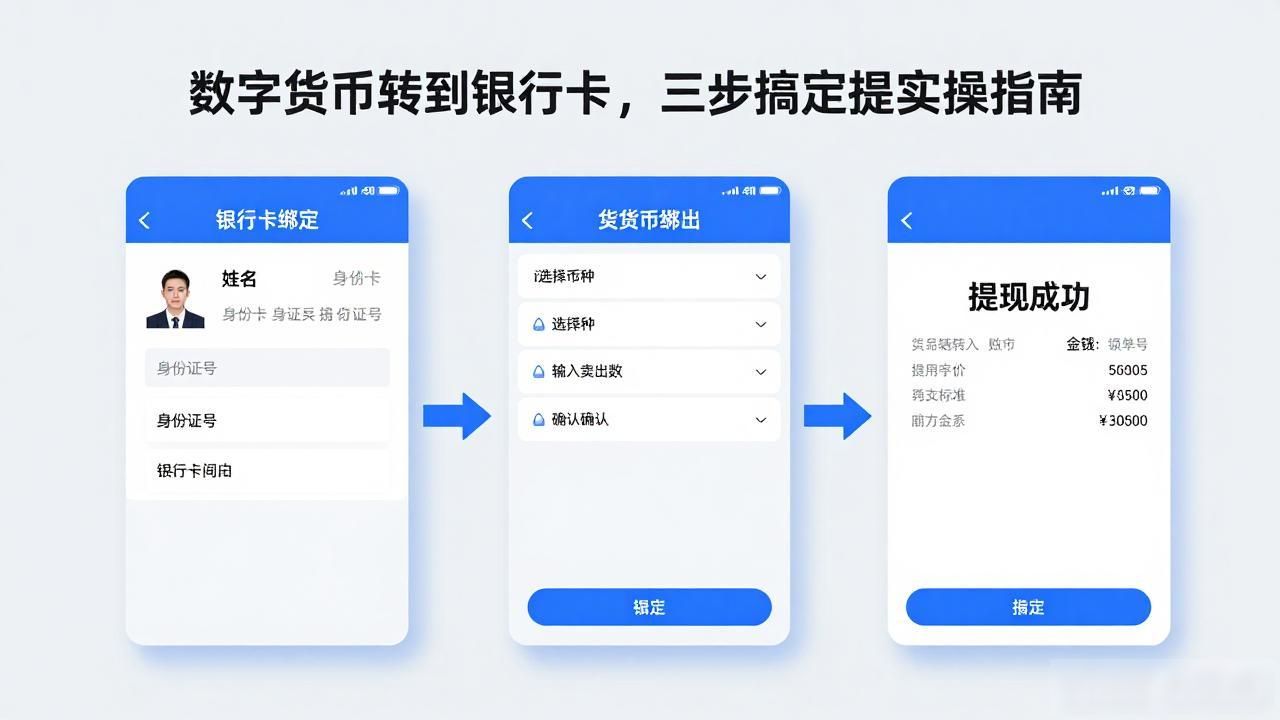 数字货币转到银行卡，三步搞定提现实操指南
